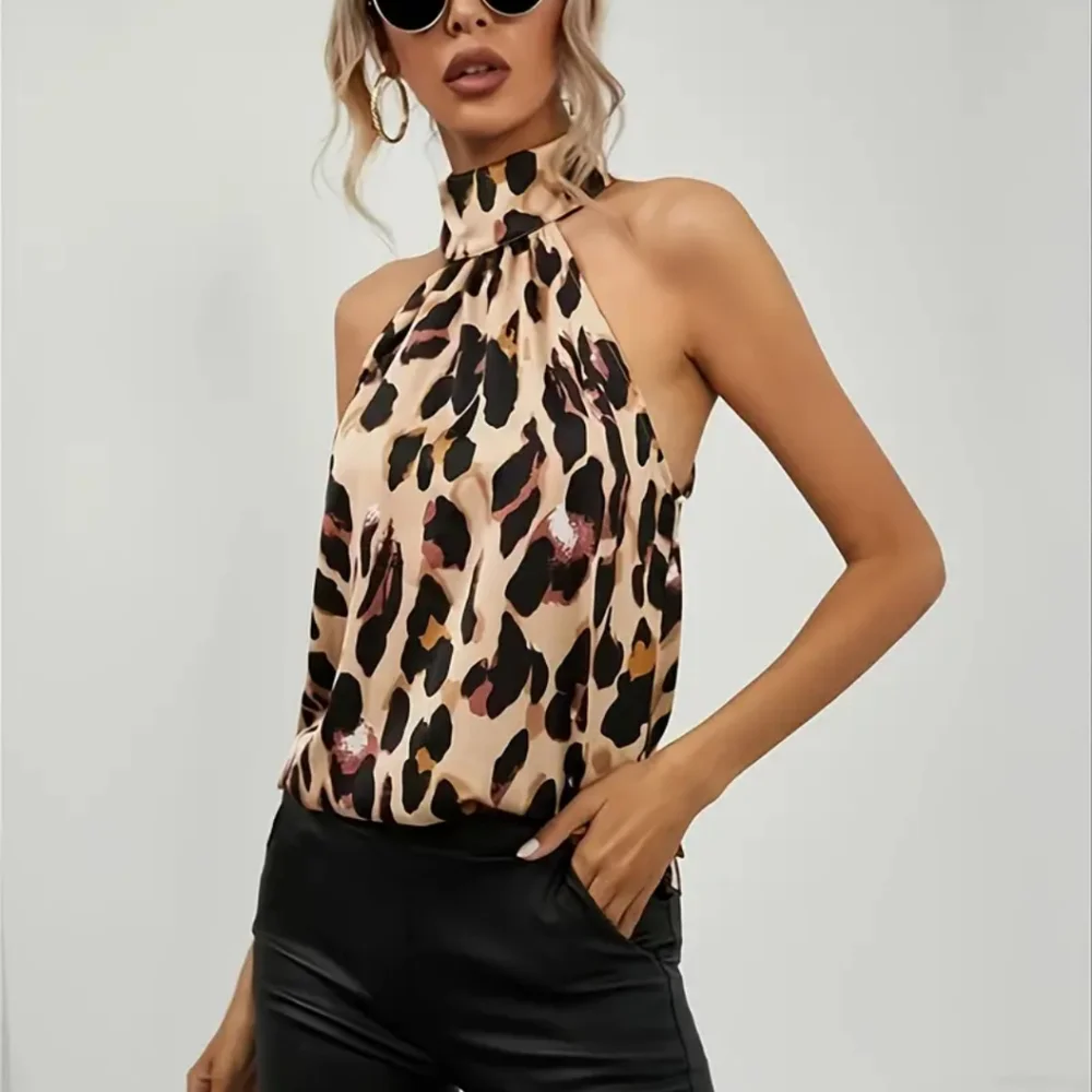 🆕⛱️Leopard Print Halter-Style Top - Picture 4 of 8